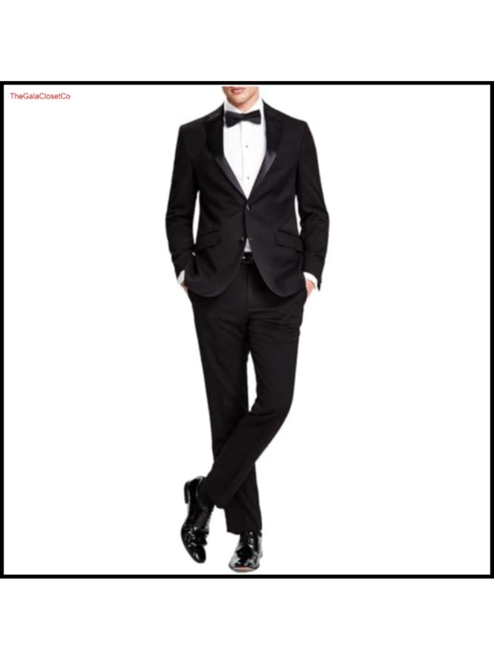 Mens Slim Fit Performance Fabric Tuxedo Suit Set Formal Black Tie